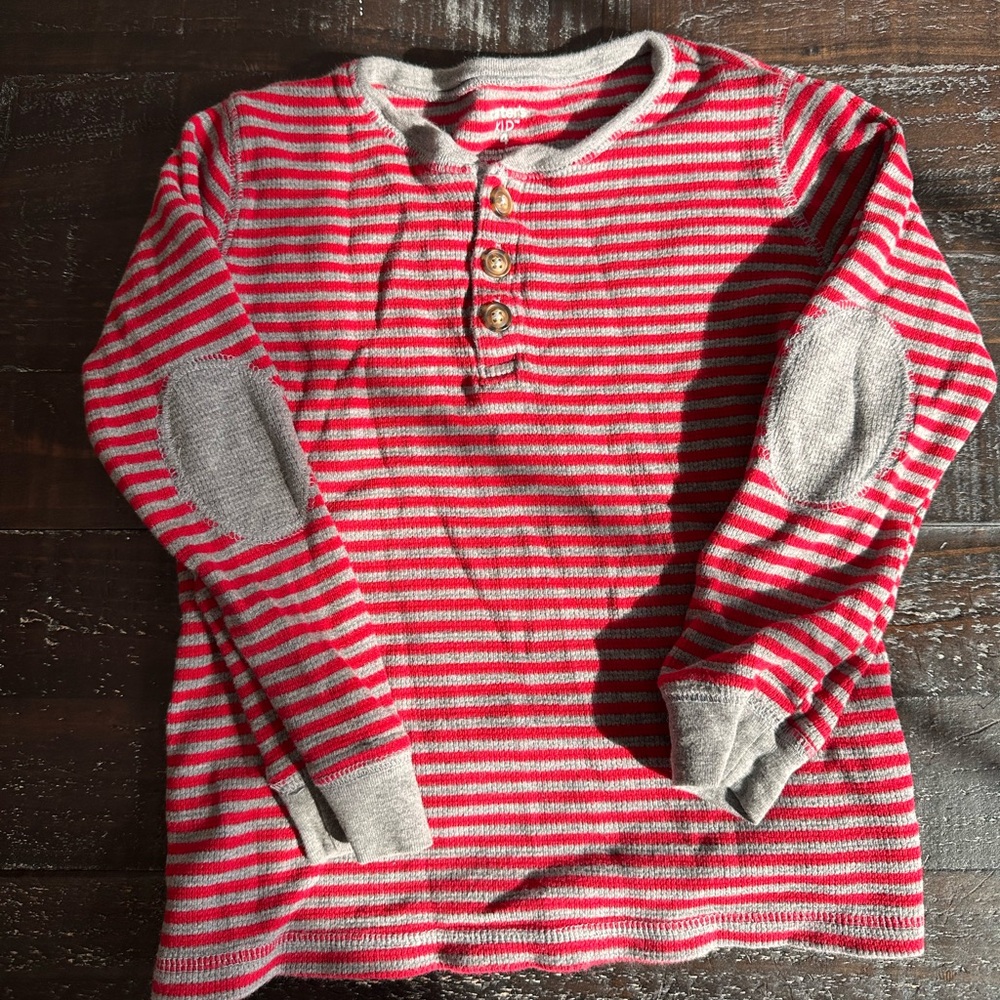 Carters Striped Red and Gray Kids Shirt size 4 100% cotton Tags